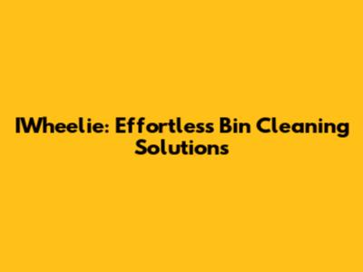 IWheelie: Effortless Bin Cleaning Solutions