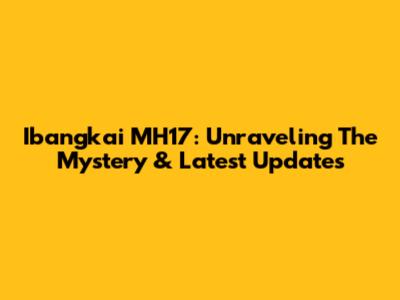 Ibangkai MH17: Unraveling The Mystery & Latest Updates
