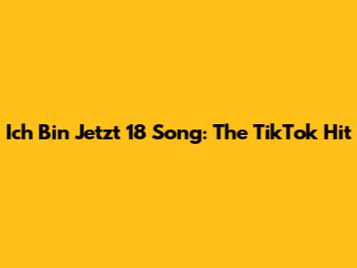 Ich Bin Jetzt 18 Song: The TikTok Hit