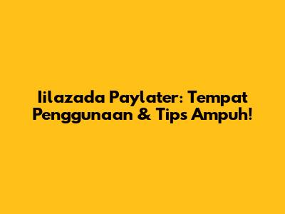 Iilazada Paylater: Tempat Penggunaan & Tips Ampuh!