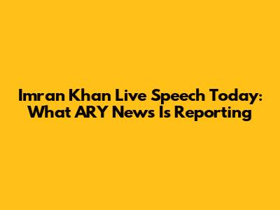 Imran Khan Live Speech Today: What ARY News Is Reporting