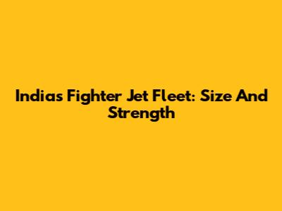 India's Fighter Jet Fleet: Size And Strength