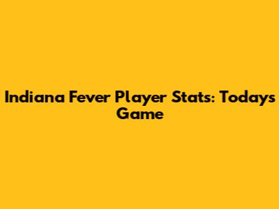 Indiana Fever Player Stats: Today's Game