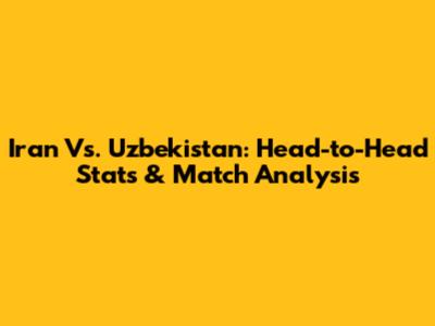 Iran Vs. Uzbekistan: Head-to-Head Stats & Match Analysis