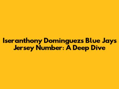 Iseranthony Dominguez's Blue Jays Jersey Number: A Deep Dive