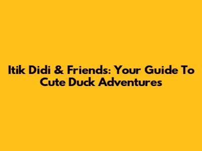 Itik Didi & Friends: Your Guide To Cute Duck Adventures