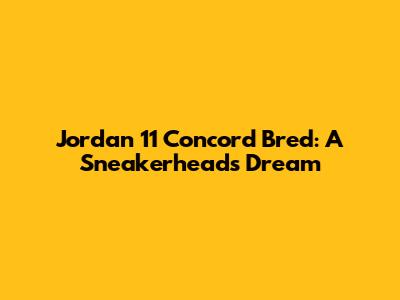 Jordan 11 Concord Bred: A Sneakerhead's Dream