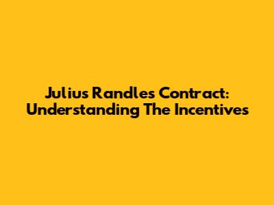 Julius Randle's Contract: Understanding The Incentives