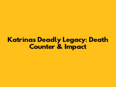 Katrina's Deadly Legacy: Death Counter & Impact
