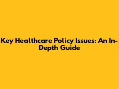 Key Healthcare Policy Issues: An In-Depth Guide