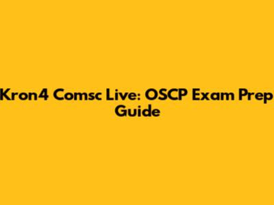 Kron4 Comsc Live: OSCP Exam Prep Guide