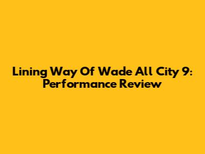 Lining Way Of Wade All City 9: Performance Review