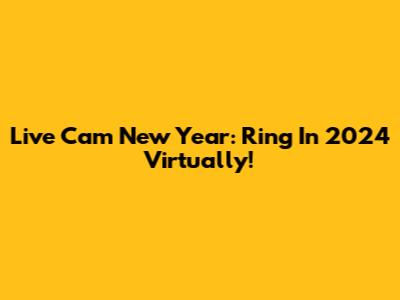 Live Cam New Year: Ring In 2024 Virtually!