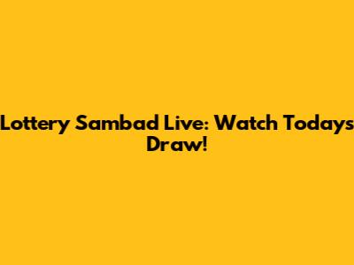 Lottery Sambad Live: Watch Today's Draw!