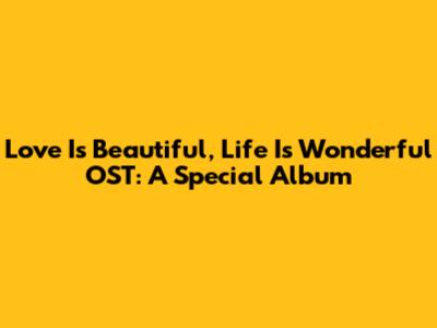 Love Is Beautiful, Life Is Wonderful OST: A Special Album