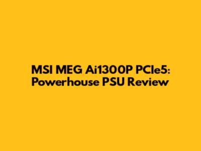 MSI MEG Ai1300P PCIe5: Powerhouse PSU Review