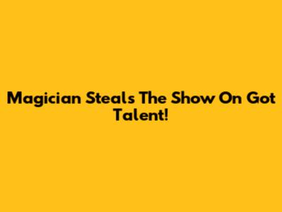 Magician Steals The Show On Got Talent!