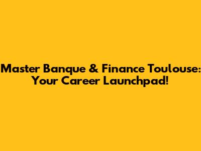 Master Banque & Finance Toulouse: Your Career Launchpad!