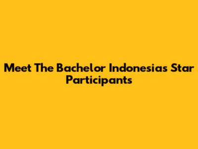 Meet The Bachelor Indonesia's Star Participants