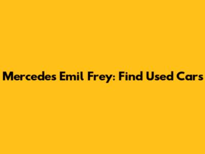 Mercedes Emil Frey: Find Used Cars