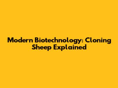 Modern Biotechnology: Cloning Sheep Explained