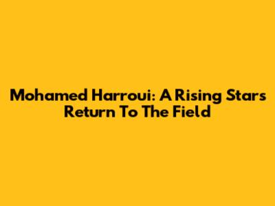 Mohamed Harroui: A Rising Star's Return To The Field