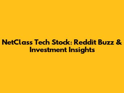 NetClass Tech Stock: Reddit Buzz & Investment Insights