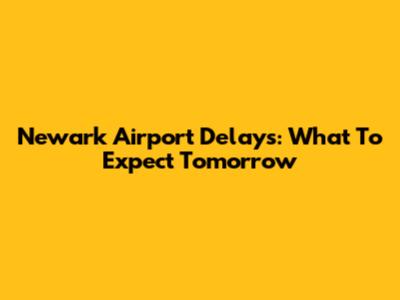 Newark Airport Delays: What To Expect Tomorrow