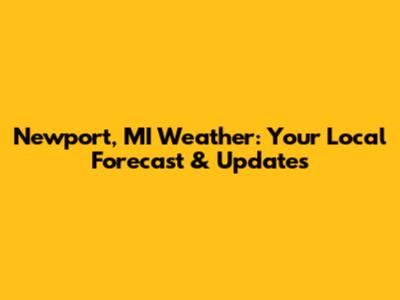Newport, MI Weather: Your Local Forecast & Updates