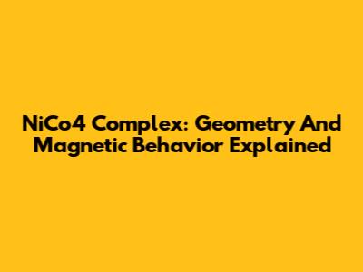 NiCo4 Complex: Geometry And Magnetic Behavior Explained