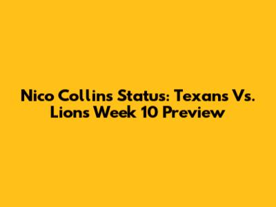 Nico Collins' Status: Texans Vs. Lions Week 10 Preview