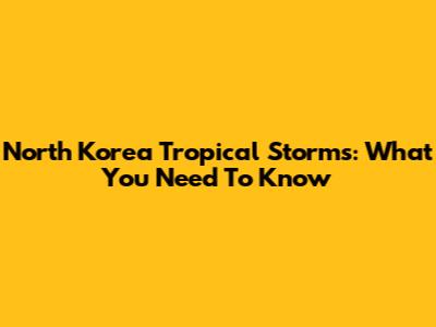 North Korea Tropical Storms: What You Need To Know
