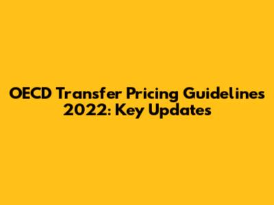 OECD Transfer Pricing Guidelines 2022: Key Updates