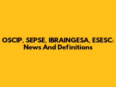 OSCIP, SEPSE, IBRAINGESA, ESESC: News And Definitions