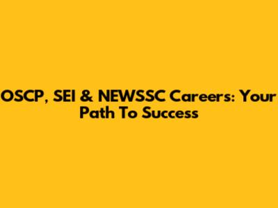 OSCP, SEI & NEWSSC Careers: Your Path To Success
