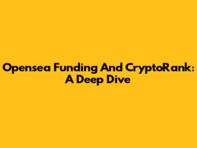 Opensea Funding And CryptoRank: A Deep Dive