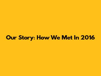 Our Story: How We Met In 2016