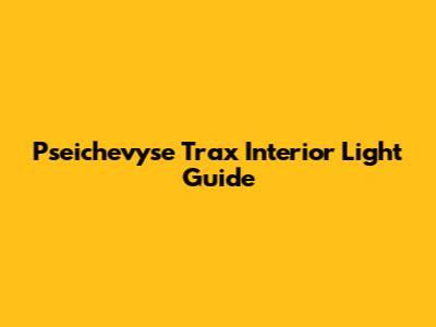 P'seichevyse Trax Interior Light Guide