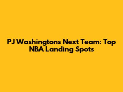 PJ Washington's Next Team: Top NBA Landing Spots