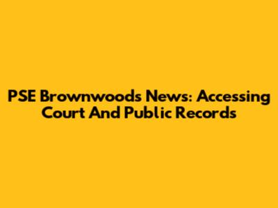 PSE Brownwoods News: Accessing Court And Public Records