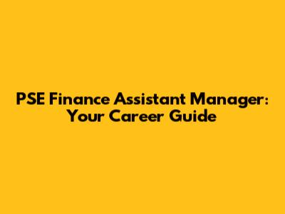 PSE Finance Assistant Manager: Your Career Guide