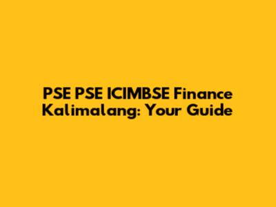 PSE PSE ICIMBSE Finance Kalimalang: Your Guide
