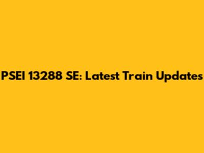 PSEI 13288 SE: Latest Train Updates