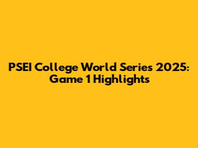 PSEI College World Series 2025: Game 1 Highlights