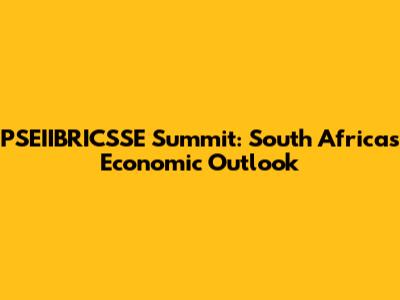 PSEIIBRICSSE Summit: South Africa's Economic Outlook