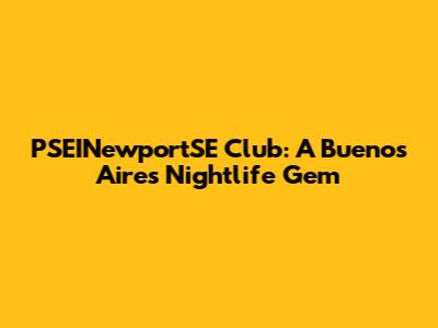 PSEINewportSE Club: A Buenos Aires Nightlife Gem