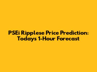 PSEi Ripplese Price Prediction: Today's 1-Hour Forecast
