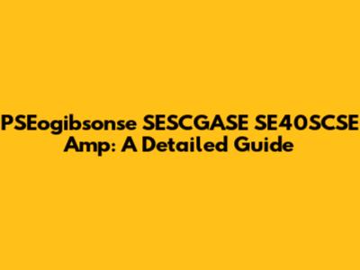PSEogibsonse SESCGASE SE40SCSE Amp: A Detailed Guide