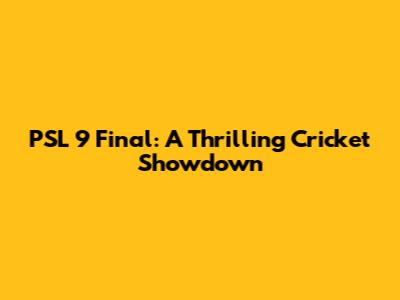 PSL 9 Final: A Thrilling Cricket Showdown