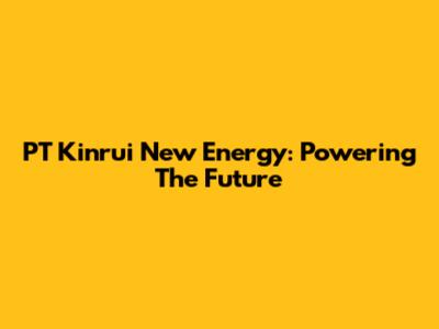 PT Kinrui New Energy: Powering The Future